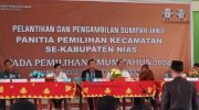Wabup Arota Lase Hadiri Pelantikan PPK Se-Kabupaten Nias