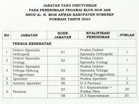 Jabatan yang dibutuhkan pada penerimaan pegawai BLUD Non ASN RSUD dr. H. Moh. Anwar Sumenep formasi tahun 2023.