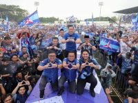 Caption: Kampanye akbar ke Kabupaten Lumajang yang dihadiri langsung oleh Ketua Majelis Tinggi Partai Demokrat Susilo Bambang Yudhoyono (SBY), Jumat (26/1/2024) sore.