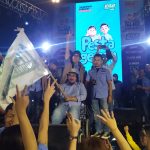 Foto: Relawan Pengusaha Nasional (Repnas) Jember, saat menggelar acara Pesta Gemoy, di jalan masuk GOR Kaliwates Jember, Jum'at (09/02/2024) malam.