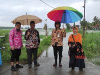 Foto: Kepala DKPP Sumenep, Chainur Rasyid saat meninjau langsung lahan pertanian yang terdampak banjir di Desa Patean, Kecamatan Batuan, Kabupaten Sumenep.