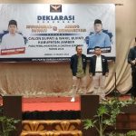 Foto: Deklarasi dukungan untuk Calon Bupati dan Wakil Bupati Kabupaten Jember periode 2024-2029, dari Partai Garuda, di Aula Hotel Aston Jember. Jum'at (22/03/2024) sore.