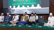 Foto: Pj Bupati Bondowoso, Bambang Soekwanto, saat menyampaikan sambutan peringatan malam Nuzulul Qur'an, di Pendopo Bupati, Rabu malam (27/3/2024).