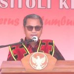 Foto: Bupati Nias, Ya'atulo Gulo saat menyampaikan sambutan pada perayaan HUT Kota Gunungsitoli ke 346 Tahun 2024.