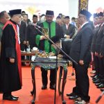 FOTO: Prosesi pelantikan anggota Dewan Perwakilan Rakyat Daerah (DPRD) masa jabatan 2024-2029, di Pendapa Agung Keraton Sumenep, Rabu (21 Agustus 2024).
