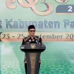 FOTO: Pj Bupati Pamekasan Masrukin memberi sambutan sekaligus membuka lomba MTQ ke-XXXI tingkat Kabupaten.