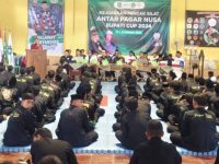 FOTO: Pembukaan kejuaraan Pencak Silat Pagar Nusa Bupati Cup 2024, di GOR Indoor A. Yani Panglegur, Sumenep, Jumat (11/10/2204).