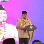 FOTO: Bupati Sumenep Achmad Fauzi Wongsojudo saat menyampaikan sambutan Pelantikan Mabicab Gerakan Pramuka Masa Bhakti 2025-2030 dan Pelantikan Pengurus Kwartir Cabang Gerakan Pramuka Masa Bhakti 2024-2029, di Pendopo Agung Keraton, Kamis (1/5/2025). 