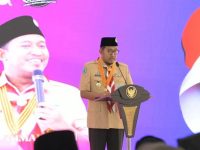 FOTO: Bupati Sumenep Achmad Fauzi Wongsojudo saat menyampaikan sambutan Pelantikan Mabicab Gerakan Pramuka Masa Bhakti 2025-2030 dan Pelantikan Pengurus Kwartir Cabang Gerakan Pramuka Masa Bhakti 2024-2029, di Pendopo Agung Keraton, Kamis (1/5/2025). 
