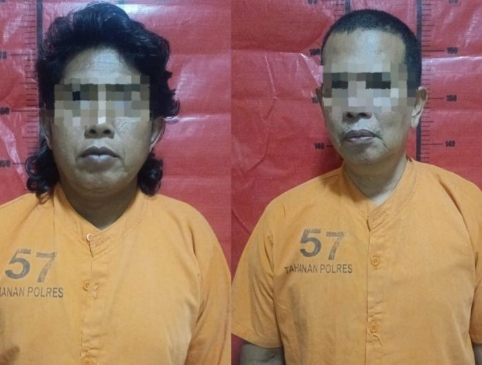 FOTO: Kedua pelaku yakni SB (kiri) seorang anggota LSM, dan JF ASN Inspektorat Kabupaten Sumenep, terjaring OTT Polres Sumenep karena diduga memeras Kepala Desa Batang-Batang Daya, Siti Naisa, terkait proyek pengaspalan jalan desa yang didanai Dana Desa (DD).