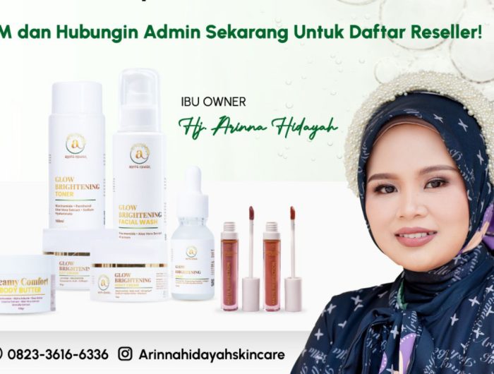 FOTO: Brosur Arinna Hidayah Skincare dengan program Open Reseller dan Affiliate. (Sumber Foto: Istimewa)