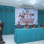 FOTO: Bupati Sumenep, Achmad Fauzi Wongsojudo, saat menyampaikan sambutan dalam ajang Esports Madura Championship 2025, di Sekretariat TP-PKK Kabupaten Sumenep, Minggu (7/9/2025).