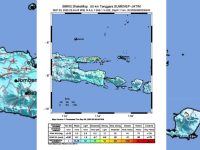 FOTO: Gempa bumi berkekuatan 6,5 Skala Richter (SR) mengguncang wilayah Laut Bali pada Selasa (30/9/2025) pukul 23.49 WIB.