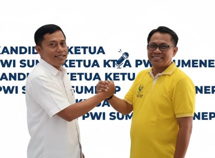 FOTO: Dua kandidat Ketua PWI Sumenep masa bakti 2025–2028, M. Syamsul Arifin (kanan), wartawan Harian Bhirawa, Ketua PWI Sumenep periode 2022–2025 dan Faisal Warid, wartawan Radio Republik Indonesia (RRI) yang kini menjabat Sekretaris PWI Sumenep. (Kolase foto Ist for wartazone.com)
