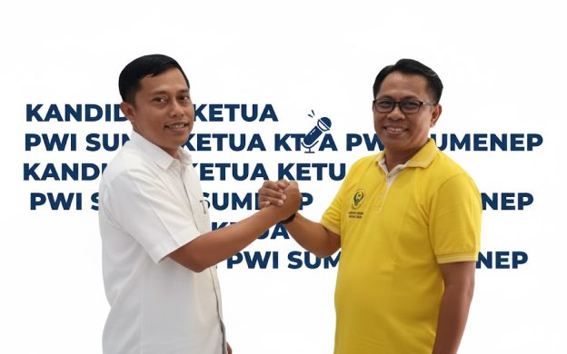 FOTO: Dua kandidat Ketua PWI Sumenep masa bakti 2025–2028, M. Syamsul Arifin (kanan), wartawan Harian Bhirawa, Ketua PWI Sumenep periode 2022–2025 dan Faisal Warid, wartawan Radio Republik Indonesia (RRI) yang kini menjabat Sekretaris PWI Sumenep. (Kolase foto Ist for wartazone.com)