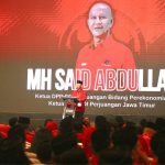 FOTO: Ketua DPD PDI Perjuangan Jawa Timur, MH Said Abdullah, saat menyampaikan sambutan dalam rangkaian kegiatan Konferda–Konfercab PDI Perjuangan Jawa Timur di Surabaya, Sabtu (20 Desember 2025).