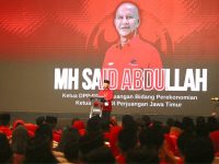 FOTO: Ketua DPD PDI Perjuangan Jawa Timur, MH Said Abdullah, saat menyampaikan sambutan dalam rangkaian kegiatan Konferda–Konfercab PDI Perjuangan Jawa Timur di Surabaya, Sabtu (20 Desember 2025).