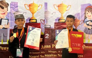 FOTO: Dua siswa Fathimah International Elementary School (FIES) Sumenep, Rafi Rofdan Ridwanullah dan Raffi Arkana Arifin, berhasil melaju ke grand final nasional Olimpiade OMNI Sains Indonesia (OSI) 2025/2026.
