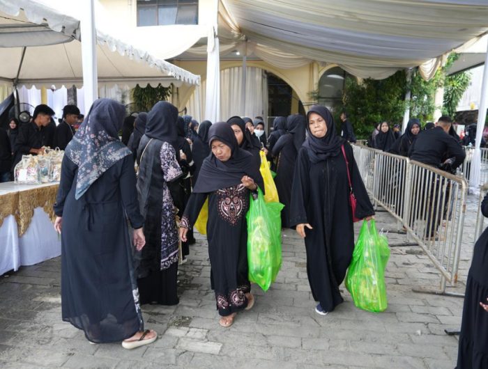 FOTO: Para jamaah saat mengikuti kajian muslimah yang digelar PT Arinna Makmur Sentosa Group, di Gedung Adi Poday Sumenep, menyambut Ramadhan 1447 Hijriyah. Minggu (15/2/2026).