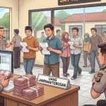 FOTO: Ilustrasi sejumlah terduga pelaku judi usai diamankan Polres Sumenep. (Istimewa/geminiAI)