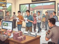 FOTO: Ilustrasi sejumlah terduga pelaku judi usai diamankan Polres Sumenep. (Istimewa/geminiAI)