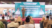FOTO: Kepala Dinas Pendidikan Bondowoso, Taufan Restuato saat menyampaikan sambutan Pekan Pendidikan BERKAH. (Ist/wartazone.com)