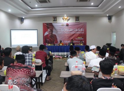 FOTO: Kegiatan Sosialisasi Empat Pilar Kebangsaan yang diselenggarakan anggota DPR RI dari Daerah Pemilihan Jawa Timur XI (Madura), MH Said Abdullah, di Ruang Pertemuan Arya Wiraraja, De Baghraf Hotel Sumenep, Selasa (23/6/2026).