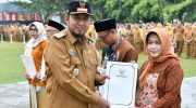 FOTO: Bupati Sumenep Achmad Fauzi Wongsojudo saat peringatan Hari Koperasi ke-79, di halaman Kantor Bupati, Senin (13/7/2026).