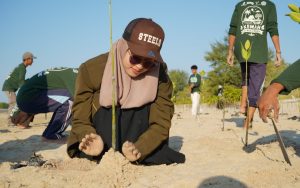 Peringati Hari Mangrove Sedunia, Mahasiswa KKN UNIB dan SKK Migas-KEI Tanam 2.500 Mangrove di Pagerungan Besar