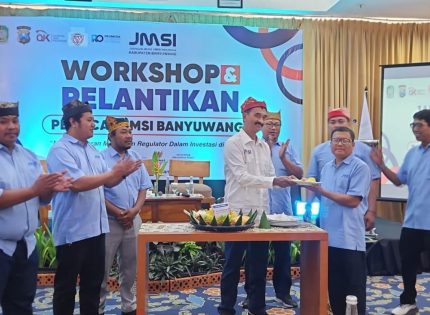 FOTO: Pelantikan Pengurus JMSI Kabupaten Banyuwangi periode 2026–2031, di Hotel Santika Banyuwangi, Kamis (30/7/2026).