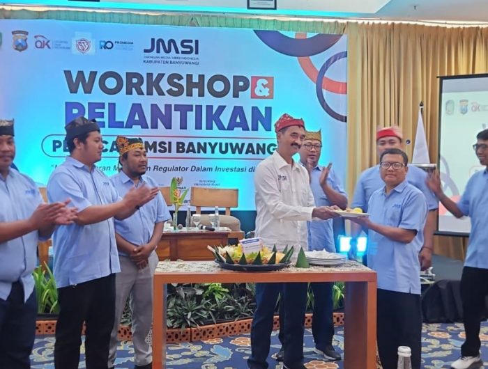 FOTO: Pelantikan Pengurus JMSI Kabupaten Banyuwangi periode 2026–2031, di Hotel Santika Banyuwangi, Kamis (30/7/2026).